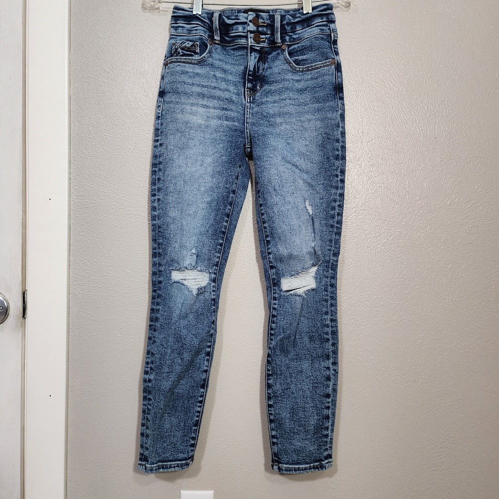 Buckle‎ Black Jean's Women's Size 24 Distressed Fit No 75 Ankle Skinny Shaping